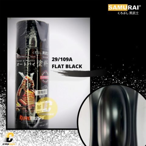 Samurai Paint Cat Warna Standar 109A Flat Black (Hitam Doff) 400 mL