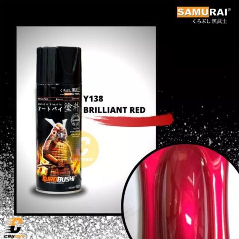 Samurai Paint Cat Semprot Motorcycle Yamaha Y138 Brilliant Red 400 mL