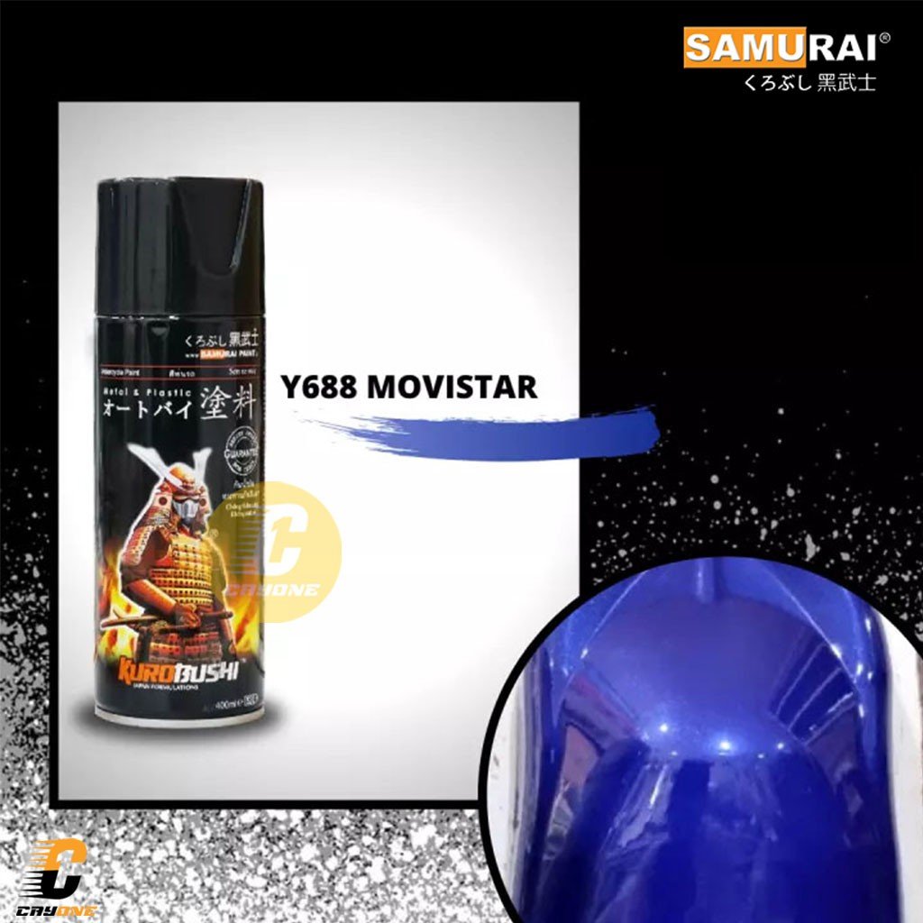 Samurai Paint Cat Semprot Motorcycle Yamaha Y688 Movistar Blue 400 mL