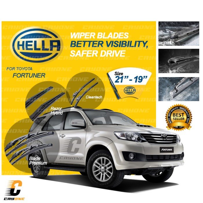HELLA Wiper Premium Quality TOYOTA FORTUNER 1 Set 21 - 19 inch