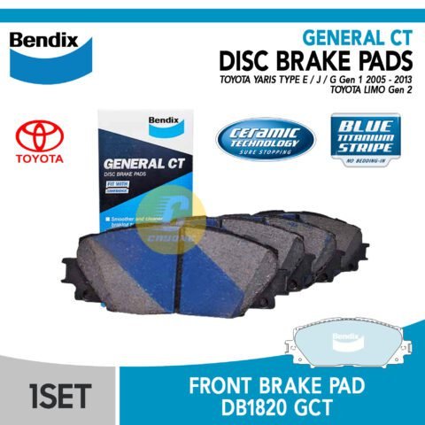 BENDIX Brake Pad Kampas Rem depan TOYOTA YARIS E J G LIMO Gen 2 GCT DB1820