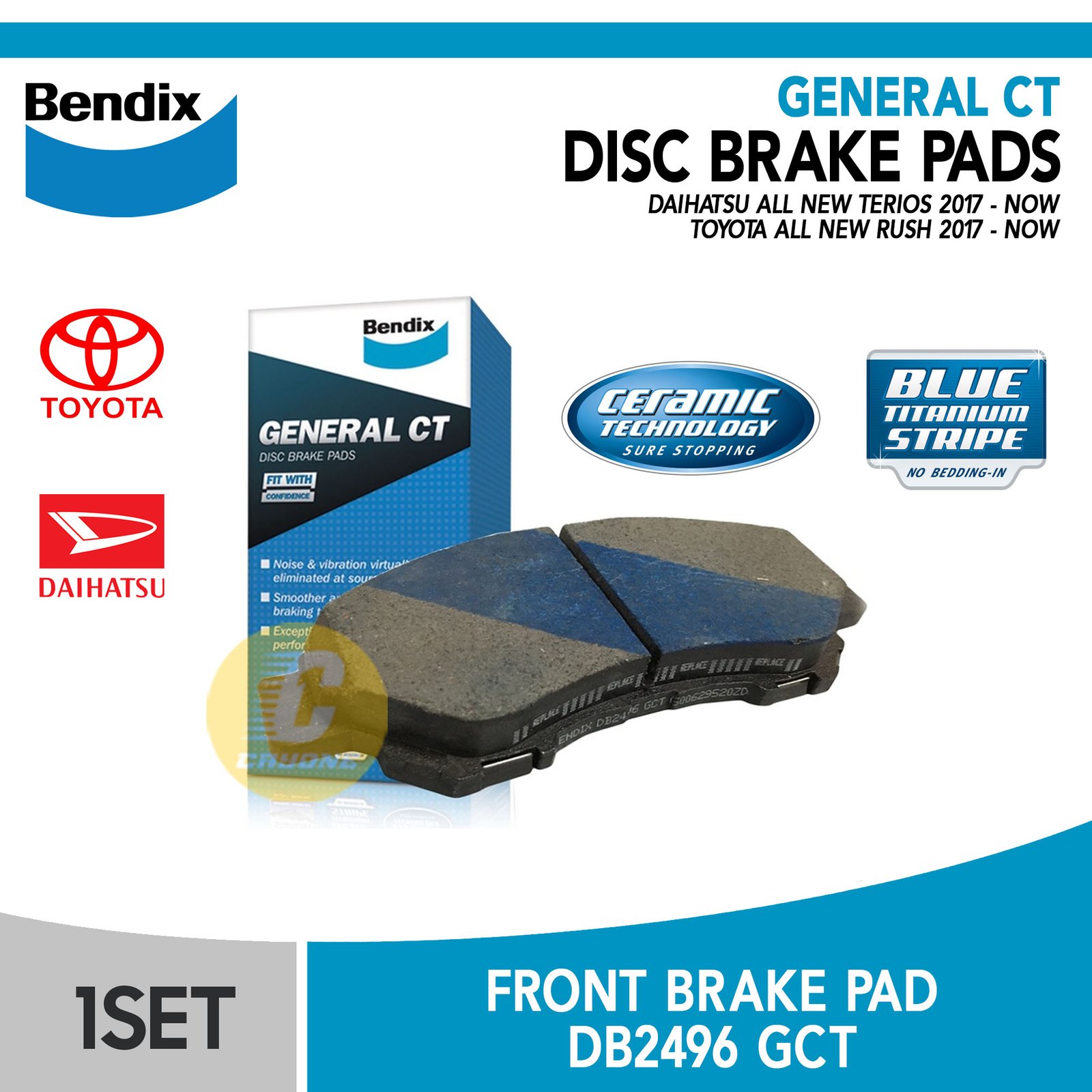 BENDIX Brake Pad Kampas Rem Depan NEW RUSH TERIOS GCT DB2496