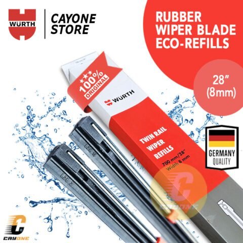WURTH Twin Rail Wiper Rubber Refill Replacement 28 inch 8mm - Karet Wiper Mobil Universal