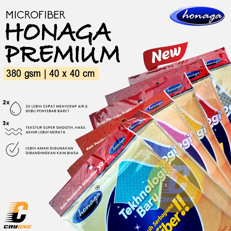 HONAGA PREMIUM Kain Microfiber Serbaguna Teknologi baru 380GSM 40x40cm