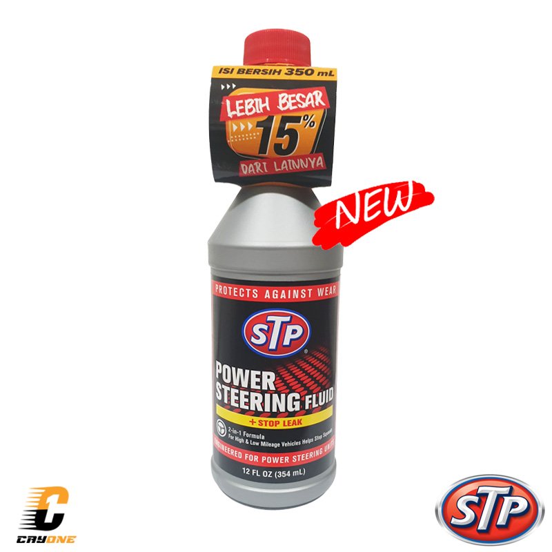 STP High Mileage Power Steering Fluid STOP LEAK Anti bocor 354 mL