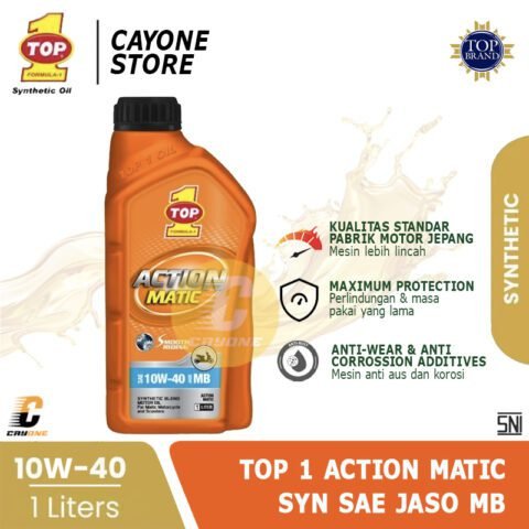 TOP 1 TOP1 Oli Motor ACTION MATIC Synthetic SAE 10W-40 JASO MB 1 L