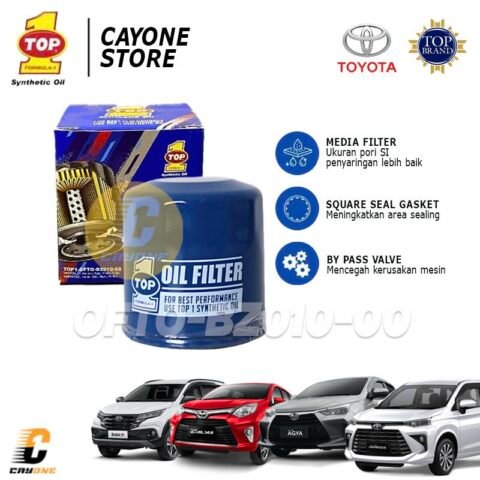 TOP1 TOP 1 Oil Filter Saringan Oli Toyota AVANZA AGYA CALYA RUSH RAIZE OFTO-BZ010-00