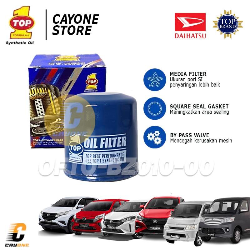 TOP1 TOP 1 Oil Filter Saringan Oli Daihatsu XENIA AYLA GRANMAX LUXIO SIGRA SIRION TERIOS ROCKY OFTO-BZ010-00