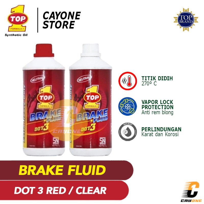 TOP 1 TOP1 Brake Fluid DOT 3 1 L - Cairan Minyak Rem DOT3