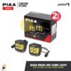 PIAA DKQE30 4" Quad Edge LED Ion Yellow Cube Light Kit Lampu Sorot Kuning 12V 24W 2500K 3540lm