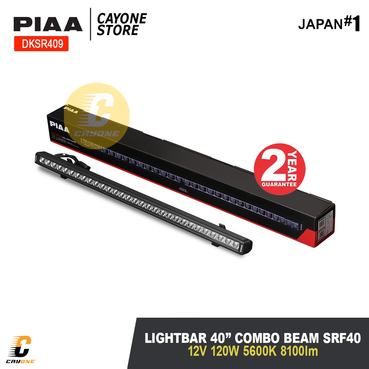 PIAA SRF40 40" LED Lightbar Combo (Driving / Spot) Beam Kit 5600K 12V 120W 8100lm