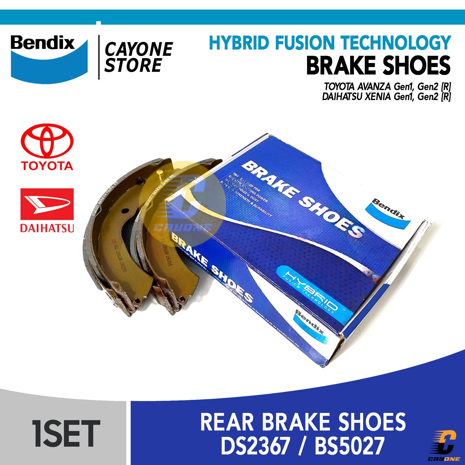 BENDIX Brake Shoes Kampas Rem Belakang AVANZA XENIA 2003 - 2021 DS2367 / BS5027