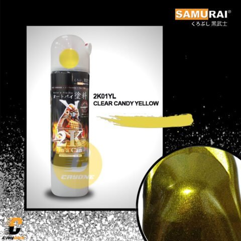 Samurai Paint Top Coat Clear Pernis Anti Gores 2K01YL (2K Coat) Clear Candy Yellow 400 mL
