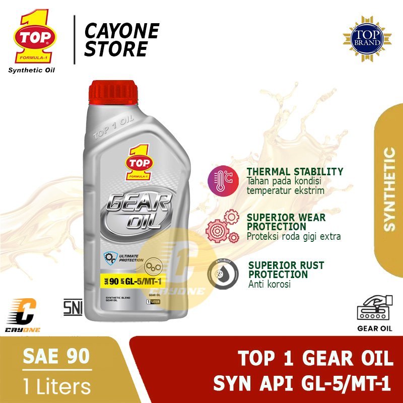 TOP 1 TOP1 Gear Oil SGO MB SAE 90 API GL-5 / MT-1 1L | Oli Gardan Transmisi Manual Mobil