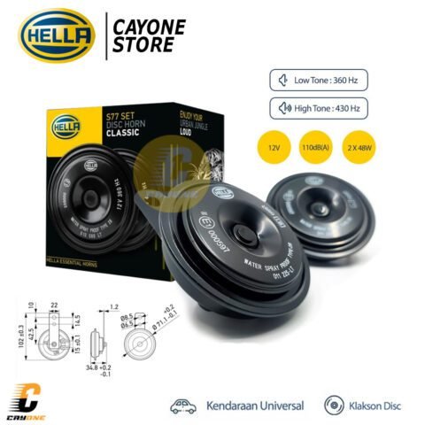 HELLA Klakson Disc Classic Horn S77 12V 48W 110dB 360 / 430Hz