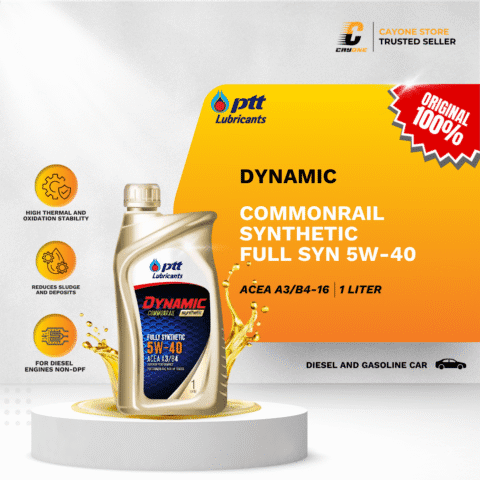 PTT Oli Mobil Diesel Bensin Dynamic Commonrail Synthetic SAE 5W-40 ACEA A3/B4-16 1 L