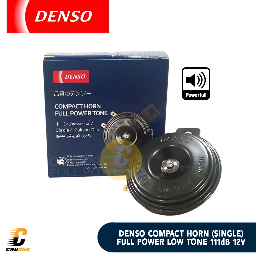 DENSO Klakson Disk Disc Single Compact Horn Full Power Low Tone 072002-0190 12V / 111dB