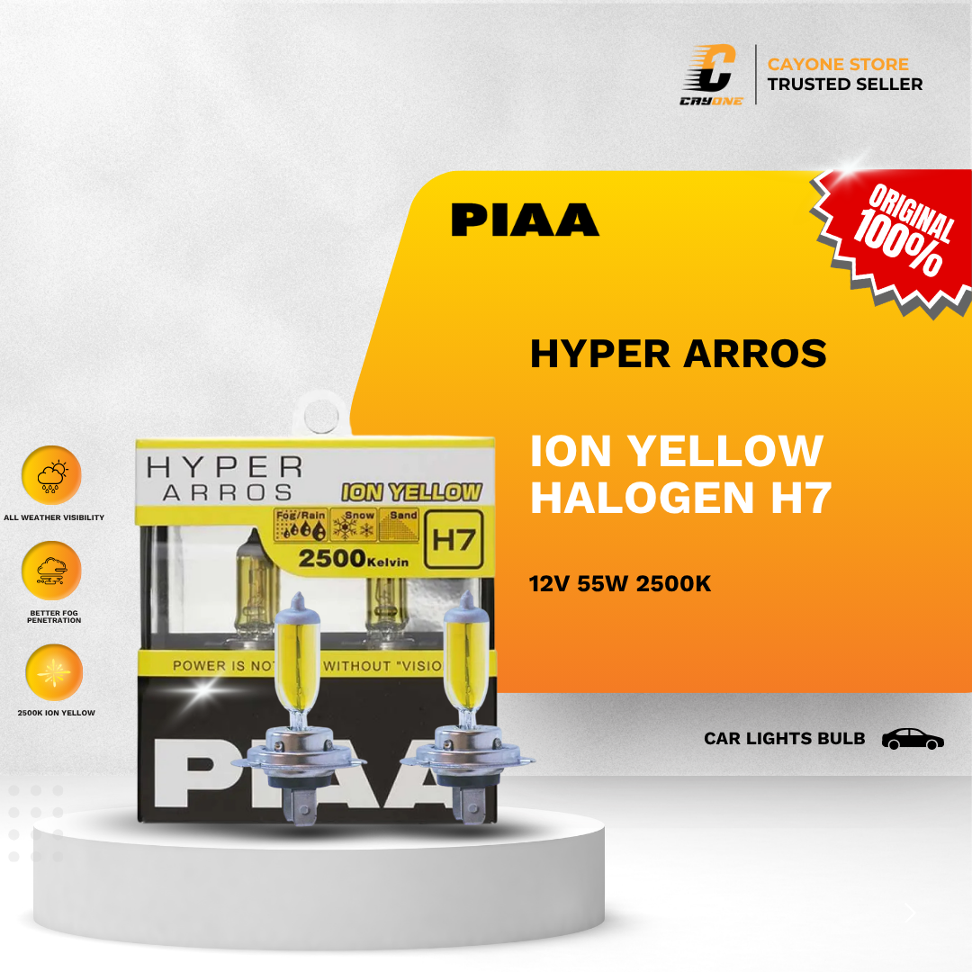 PIAA Hyper Arros Ion Yellow Headlight & Fog HE-993Y H7 12V 55W 2500K