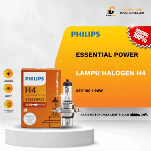 PHILIPS Bohlam Lampu Halogen Mobil H4 P43T 24V 100/90W