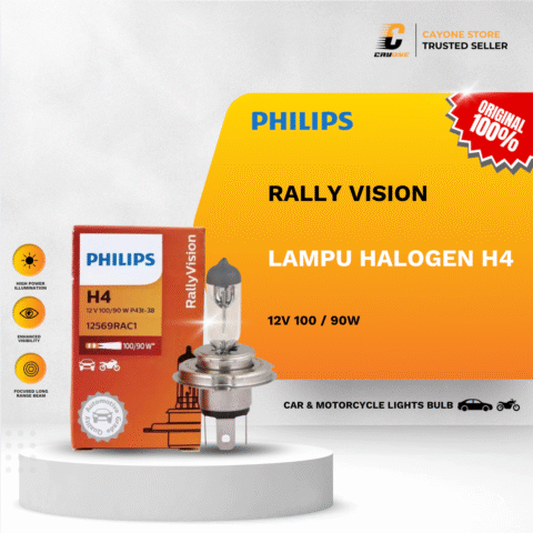PHILIPS Bohlam Lampu Halogen Mobil H4 P43T 12V 100/90W