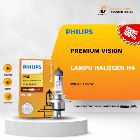 PHILIPS Bohlam Lampu Halogen Mobil H4 P43T 12V 60/55W