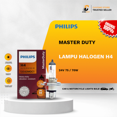 PHILIPS Bohlam Lampu Halogen Mobil H4 P43T 24V 75/70W