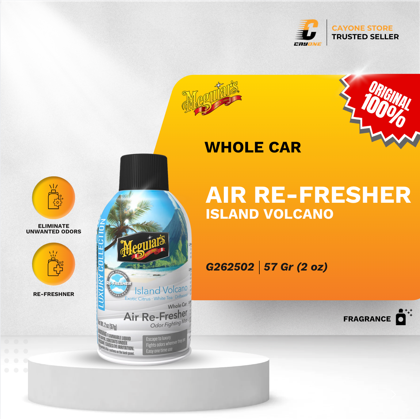 MEGUIARS Meguiar's Whole Car Air ReFresher Odor Fighting Mist 57 g - Island Volcano